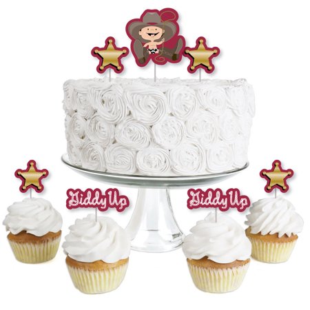 Little Cowboy Dessert Cupcake Toppers Western Baby Shower Or