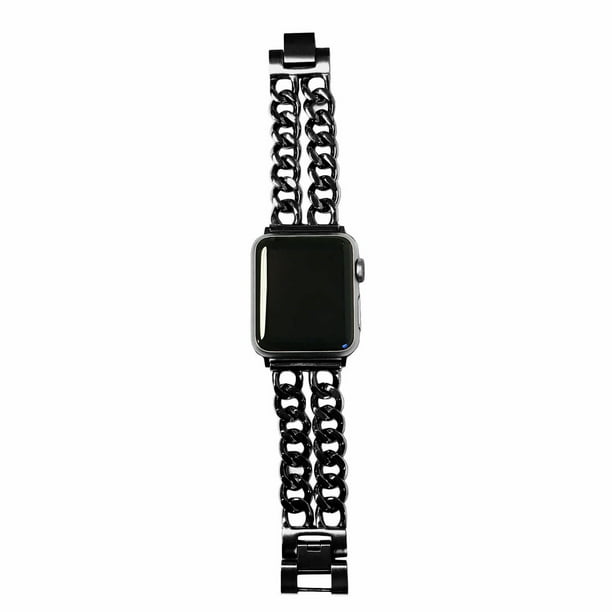 Funktional Wearables - Double Row Chain Link Apple Watch Band in Black ...
