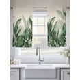 thumbnail image 5 of Palm Leaves Tropical Sheer Curtains 54 Inch Length 2 Panels Set Window Treatments, Green Botanical Summer Linen Rod Pocket Semi Curtains for Living Room/Bedroom/Kitchen Décor, 104"W x 54"L, 5 of 7