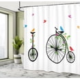 thumbnail image 5 of Ambesonne Bicycle Shower Curtain, Flying Birds Flowers, 69"Wx75"L, Multicolor, 5 of 5