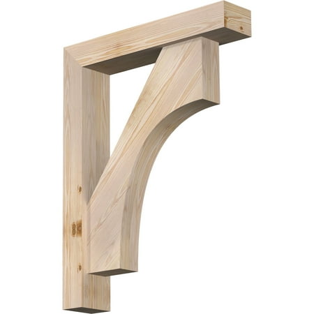 

Ekena Millwork 5 1/2 W x 28 D x 36 H Westlake Block Smooth Bracket w/ Offset Brace Douglas Fir