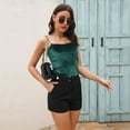 thumbnail image 5 of tarylea Womens Tops Spaghetti Strap Velvet Square Neck Tank Tops Solid Color Slim Fitted Camisole Casual Summer Trendy Cute Tops, 5 of 7