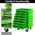 thumbnail image 5 of Seizeen Rolling Tool Box, Tool Storage Cabinet with 7 Drawers, Lockable Tool Box Organizer On Wheels Large Capacity for Garage Workshop Warehouse, Green, 5 of 11
