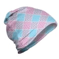 thumbnail image 1 of Mexican Print Unisex Beanie, Geometric Soft Colors, Hiking Outdoors, Blue Pink, by Ambesonne, 1 of 1