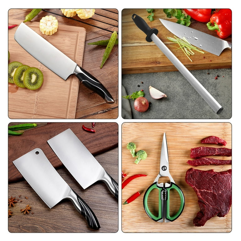 12 Inches Diamond Honing Steel Professional Knife Sharpener Rod, AHNR  Kitchen Knife Sharpening Rod & Tungsten Carbide Multi-Sharpener for Honing  Knife
