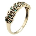 thumbnail image 2 of 10k Yellow Gold Genuine Emerald Scroll Anniversary Ring, 2 of 5