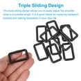 thumbnail image 3 of Uxcell Metal Rectangle Rings Buckle, Zinc Alloy Adjuster Sliders Webbing Strap Fasteners Black 32mm, 3 of 7