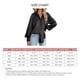 thumbnail image 5 of Camisa de manga larga con solapa Camisa con botones lavable a máquina suelta de fibra de poliéster de moda para mujer Negro XL, 5 of 5