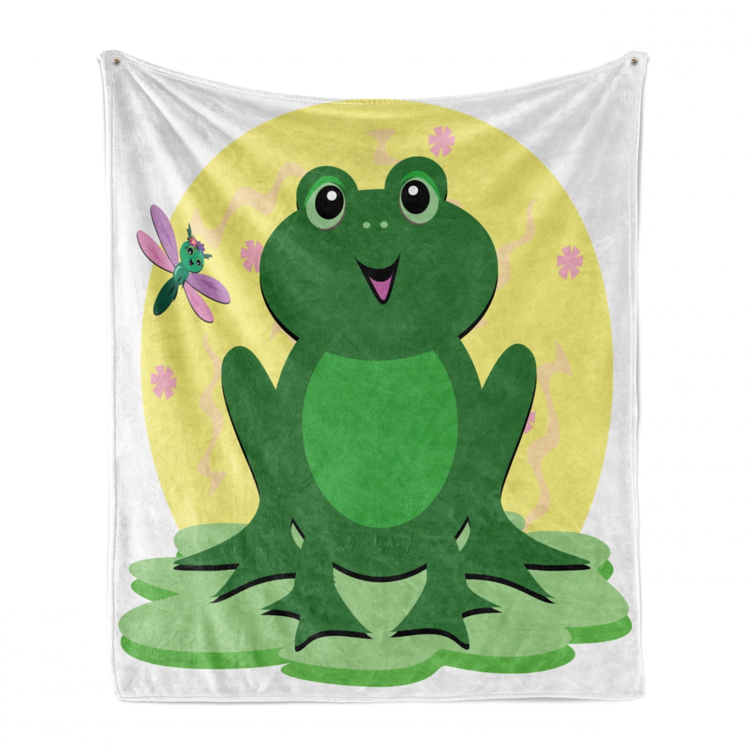Throw Blanket Frogs Jumping Fleece Blankets Luxurious Lightweight Micro Flannel Blankets for Living Room,Sofa,Couch Warm Air Conditioning Blankets for Men and Women 