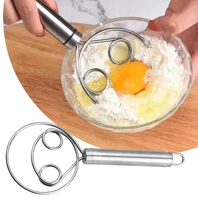 CRCMUHE Bakeware Stainless Steel Mixer Dough Hand Mixer Hand Mixer For Eggs Bread Cakes Pastries Pizza Dough The Perfect Baking Tool Mixing Mixing Kitchen Tool