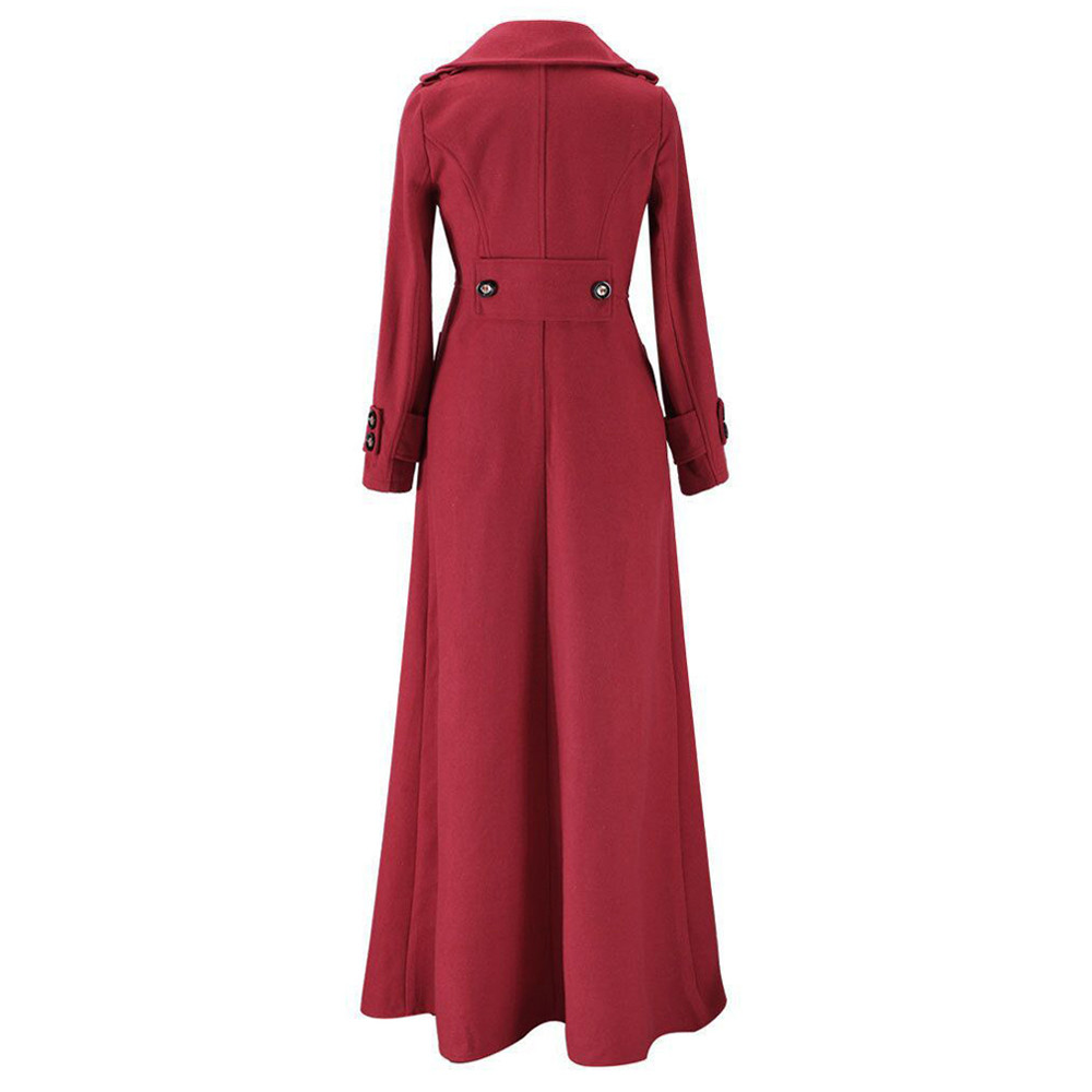 Mnycxen Womens Winter Lapel Slim Coat Trench Jacket Long Parka Overcoat Outwear - image 5 of 5