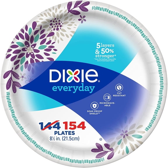 Georgia Pacific 15717 Paper Plates With Soak-proof Shield, Plate, 8.5" Dia, Multicolor, 154/pack