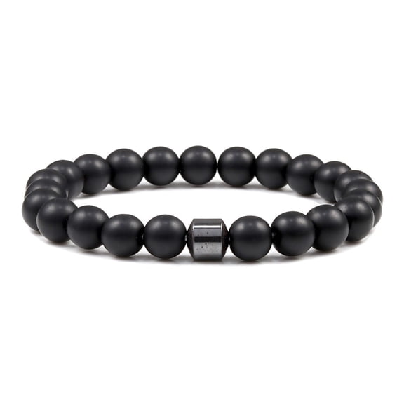 DESIGNICE Hematite Bracelet for Men-Natural Energy Hematite Stone Jewelry,Reignites Masculine Energy,Stone Beaded Stretch Healing Bracelets for Balance Power,Classic Hematite Bracelet