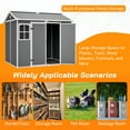 thumbnail image 2 of LZBEITEM 8' x 6' Outdoor Resin Shed  with Floor, Garden Plastic Storage Shed Durable, Heavy Duty Lockable Door & Window for Backyard, 2 of 14