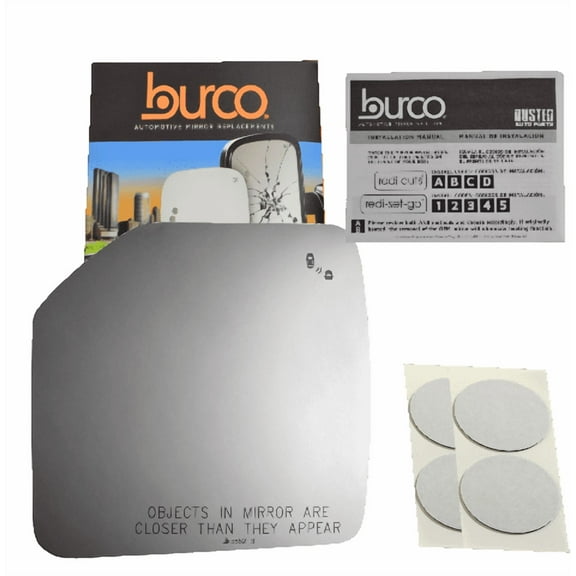 Burco 5852B Passenger Side Replacement Blind Spot Mirror Glass without Backing Plate Compatible with 2021-2022 Ford Bronco