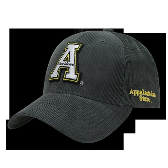 W Republic Apparel 1014-104-CHA Appalachian State Structured Corduroy Cap, Charcoal