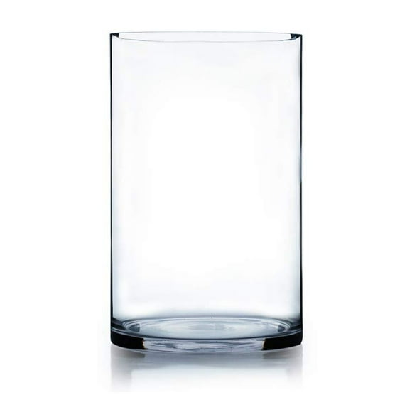 WGV Cylinder Vase Bulk, Width 7", Height 12", Clear Wide Large Diameter Flower Glassware, Floral Container, Planter Terrarium for Wedding Party Event, Home Accent Decor, 4 Pieces
