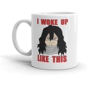 Aizawa Shouta Eraserhead"I woke up like this" Chibi B/MHA. 11 Oz Ceramic Coffee Mugs With C-shape Handle, Comfortable To Hold