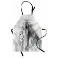 thumbnail image 1 of Animal Apron Sketchy Hand Drawn Image of Safari Animal Wild Lion Artwork Print, Unisex Kitchen Bib Apron with Adjustable Neck for Cooking Baking Gardening, Charcoal Grey Black and White, by Ambesonne, 1 of 3