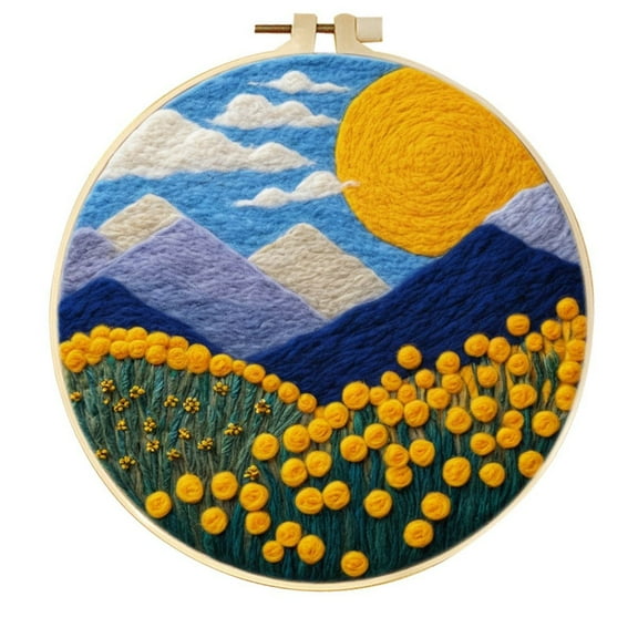 Mountain Needle Felting Set, Beginner Felt Painting Set, With Wool Felt Painting Set, Decorative Frame, Suitable for Home Decoration