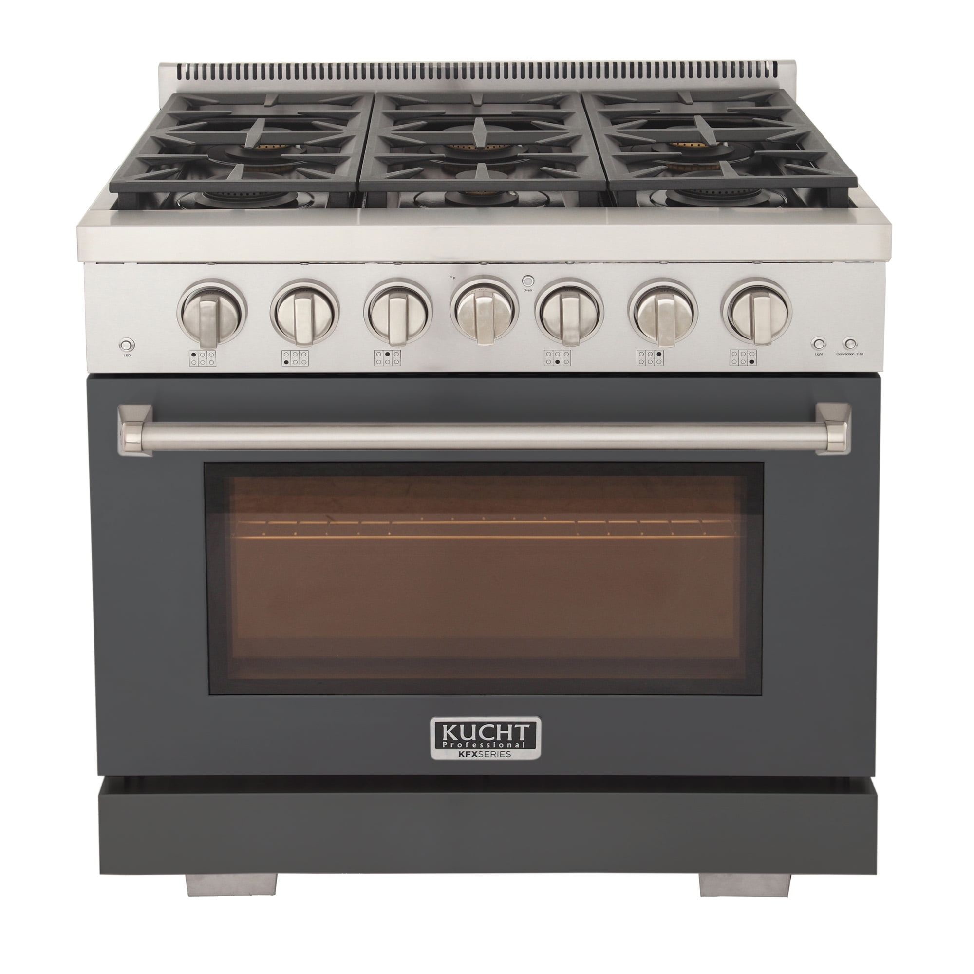 Professional 36-in Natural Gas Range Oven in Cement Gray w/ True Simmer Burners