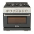 thumbnail image 3 of Professional 36-in Natural Gas Range Oven in Cement Gray w/ True Simmer Burners, 3 of 14