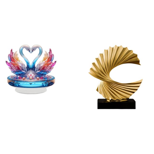 Escultura de cisne acrílico con forma de ola, centro de mesa, figura abstracta de resina, para oficina, estantería, dormitorio, sala de estar, decorac