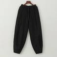 thumbnail image 2 of JHLZHS Mens Sweatpants with Pockets Wide Leg Mens and Linen Loose Harem Pants Plus Size Solid Color Thin Casual Wide Leg Pants Men Low Rise Sweatpants Plaid Pants, 2 of 3