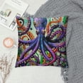 thumbnail image 2 of Fenyluxe Throw Pillow Cover Colorful Octopus Home Decor Pillowcase for Sofa White, 2 of 5
