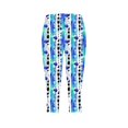thumbnail image 4 of Women's Yoga Pants Leggings For Women Floral Print High Waist Pants Knee Length Slim Fit Yoga Cropped Trouser,Blue Women's Yoga Pants L, 4 of 5