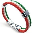 thumbnail image 3 of Joyería multicolor de la pulsera hecha de los aficionados al fútbol del cuero de la PU Italia, 3 of 7