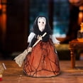 thumbnail image 6 of Handmade Kitchen Witch Doll, Vintage Cloth Folk Art Figurine, Kitchen Witch Home Decor, Whimsical Halloween Tabletop Ornament, Unique Gift for Cooking Lovers Mom or Friend, 6 of 7