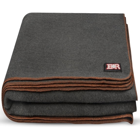 Military Wool Blanket 80% Wool - Warm, Washable, Perfect for Outdoors, Camping, Picnics, Travel, Car & Bushcraft Emergency Blanket, 96" x 66", 5 lbs. - Grey Twin Size
