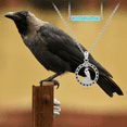 thumbnail image 3 of Raven Necklace 925 Sterling Silver Crow Layered Necklace Bar Blue Opal Pendant Neckalce Witch Jewelry Gifts for Women, 3 of 6