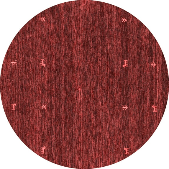 Ahgly Company Indoor Round Abstract Red Contemporary Area Rugs, 6' Round