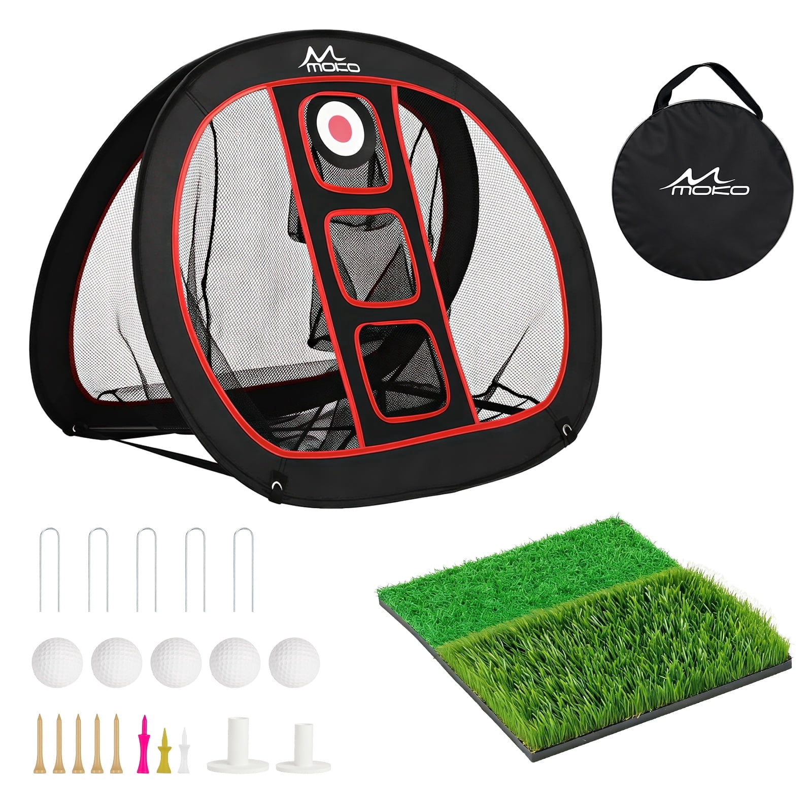 ZENSTYLE 10x7ft Backyard Training Golf Net, Portable Impact Swing