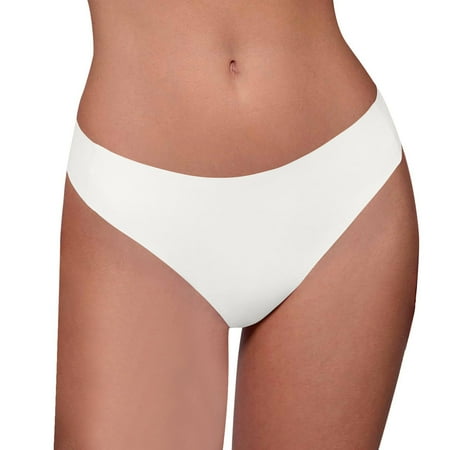 Ugoldhm Panties for Women Mid-Rise Seamless Thong Silk Underwear Trendy Panty
