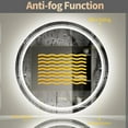 thumbnail image 3 of Wisfor Bathroom Mirror with LED Light: 24 Inch Dimmable Illuminated Circle Wall Mounted Vanity Mirror with Demister Pad Smart Touch Sensor for Makeup Shaving Hairdressing, Front Lighted + Backlit, 3 of 8
