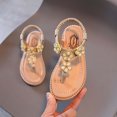 thumbnail image 4 of asdoklhq Girl's Shoes,Toddler Girls Summer Sandals Little Kid Open Toe Princess Dress Flats Sandals Leather Rubber Sole Princess Sandals, 4 of 9