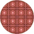 thumbnail image 1 of Ahgly Company Tapis Rond Lavable en Machine Intérieur Transitionnel Orange, 3 Pieds Rond, 1 of 7