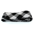 Men's Cotton Skinny Necktie Tie Checker Large Gingham Pattern Grey