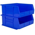 thumbnail image 3 of Hudson Exchange 11" x 11" x 5" (3 Pack) Plastic Stackable Storage Bin and Hanging Container, Blue, 3 of 4