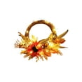 thumbnail image 2 of 5packs Fall Wreaths for Front Door Outside, Fall Door Wreath with Lights for Harvest Decor, Autumn Maple Leaves Outdoor Decorations for Home Porch Halloween Thanksgiving Decor, 2 of 6