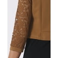 thumbnail image 5 of DARING DIVA Women's Lace Panel Crop Bolero Shrug Dress for Work Office L Brown, 5 of 7