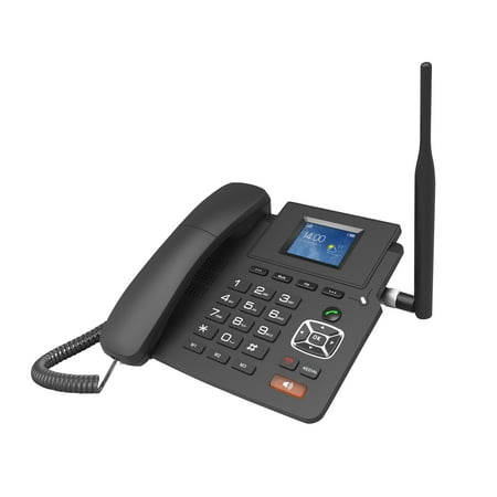 Walmeck P03-4G Desktop Wireless Telephone 4G VOIP Phone Support 2 SIP Accounts WIFI SIM Card with Antenna LCD Screen Auto Answer for Office Home Company Conference