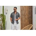 thumbnail image 6 of COOFANDY Mens Button Down Shirt Short Sleeve Casual Shirts Linen Textured Summer Beach Shirts, 6 of 6