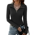 thumbnail image 3 of Anygrew Womens Sweater Long Sleeve Knit 2025 Fall Quarter Zip Fitted Business Casual Work Warm Pullover Tops, 3 of 9