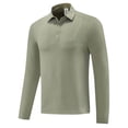 thumbnail image 6 of Afdoent Men's Polo Shirts Solid Color Lapel Button Open Collar Sports Base Shirt For Male Leisure Loose Comfortable Trendy Business Long Sleeve Shirt Casual Bussiness, 6 of 6