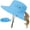 Pure Blue, variant on Kids Sun Hat with Ponytail Hole UV Protection Wide Brim Summer Beach Bucket Cap Fishing Hat for Girls