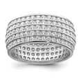 thumbnail image 5 of 925 Sterling Silver Rhodium-plated 5-row Eternity Ring Size 6, 5 of 7